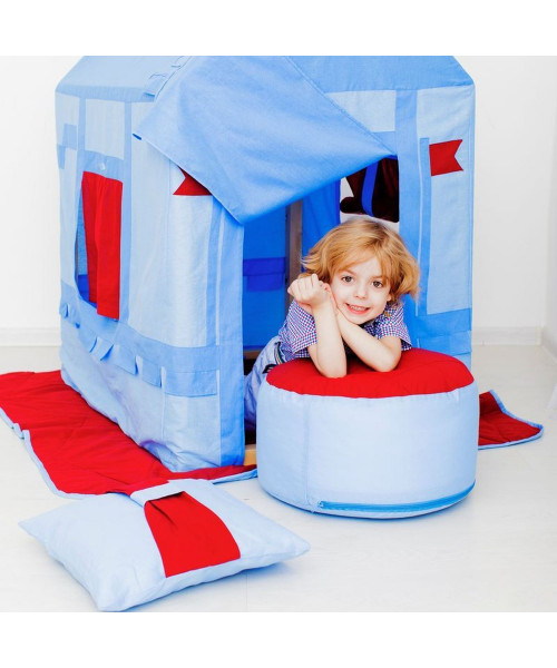 Текстильный домик-палатка с пуфиком для мальчика Замок Бристоль