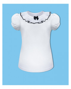 Белая школьная футболка(блузка) для девочки 78731-ДШ22