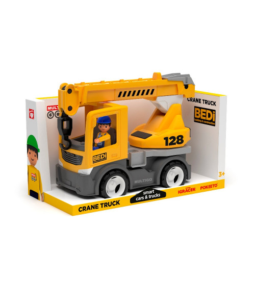 Строительный грузовик-кранс водителем  игрушка 22 см