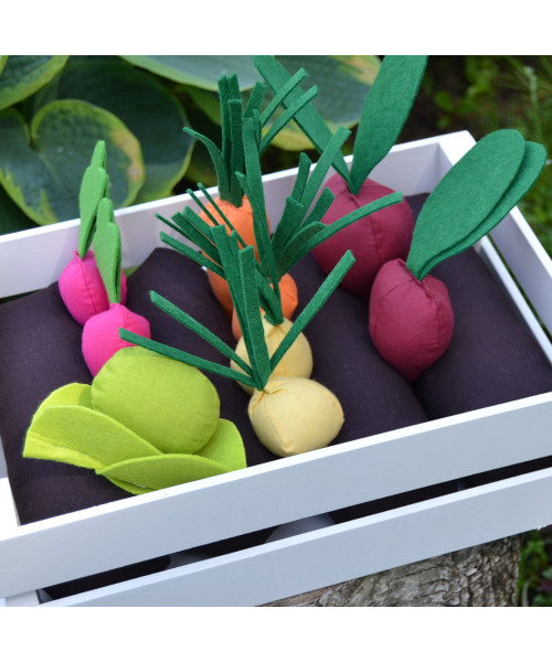 Набор овощей в ящике 12 предметов (с карточками)