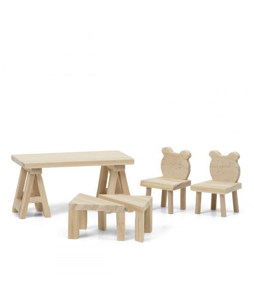 Набор деревянной мебели для домика «Сделай сам» Стол и стулья