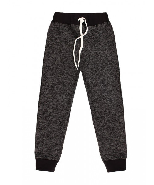 Спортивные брюки для девочки,чёрный меланж 8447-ДОС21