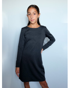 Серое школьное платье для девочки 82337-ДШ19