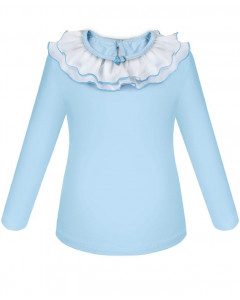 Голубой школьный джемпер (блузка) для девочки 72902-ДШ19