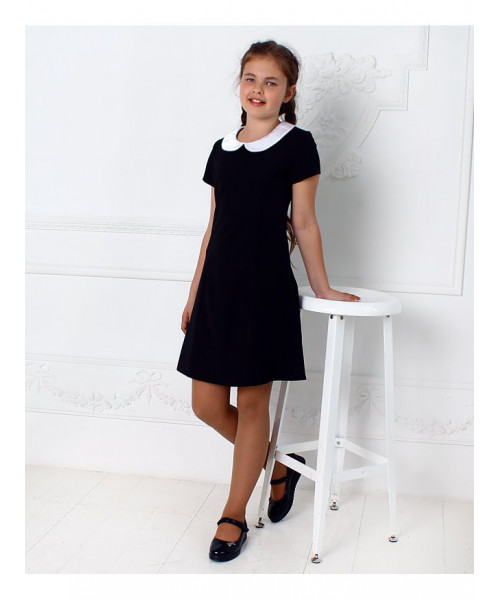 Чёрное школьное платье для девочки 82301-ДШ19