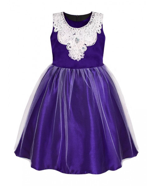 Нарядное платье для девочки тёмно-фиолетового цвета 84036-ДН19