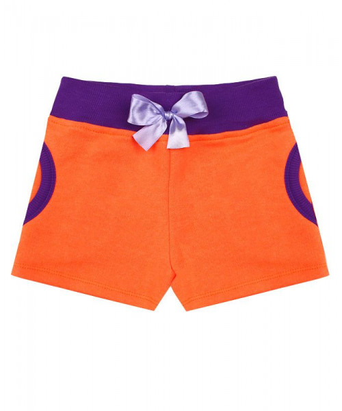 Оранжевые шорты для девочки 77184-ДЛ19