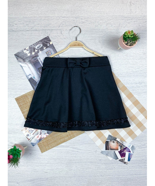 Чёрная школьная юбка для девочки 60021-ДШ18