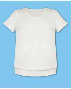 Белая футболка для девочки с поясом 84851-ДЛШ21