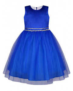 Нарядное синее платье для девочки 8443-ДН19