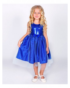 Нарядное синее  платье для девочки 82515-ДН18