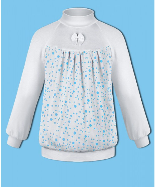 Белая школьная водолазка (блузка) для девочки 79382-ДШ18