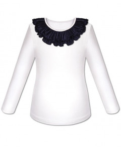 Белый школьный джемпер (блузка) для девочки 8064-ДШ20
