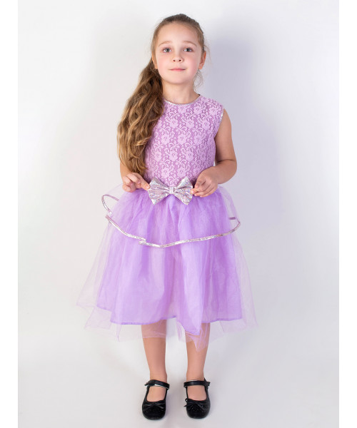 Нарядное сиреневое платье для девочки 84264-ДН20