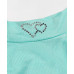 Школьная ментоловая водолазка (блузка) с рисунком из страз сердечки для девочки