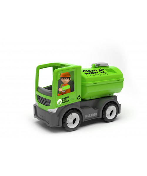 Городской грузовик с цистерной и водителем игрушка 22 см