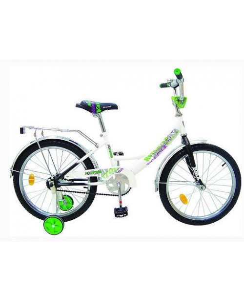 Двухколесный велосипед Fortuna, РВ-тип, белый+салатовый, 20 дюймов (50 см.)