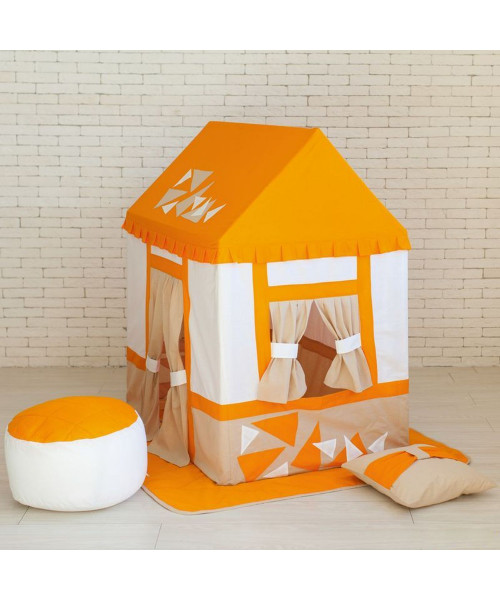 Текстильный домик-палатка с пуфиком для девочек и мальчиков Замок Сомерсет