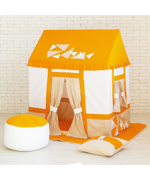 Текстильный домик-палатка с пуфиком для девочек и мальчиков Замок Сомерсет