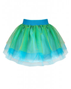 Нарядная бирюзовая юбка из сетки для девочки 83621-ДН19