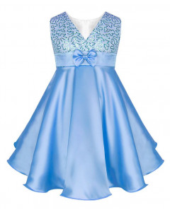 Голубое нарядное платье для девочки 76381-ДН15