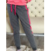 Серые спортивные брюки для девочки с яркими лампасами 8038-ДОС21