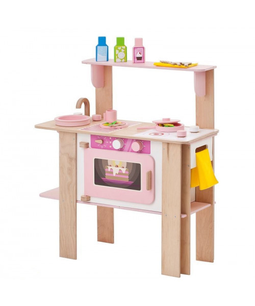Деревянная кухня-трансформер для девочек Ванильный смузи с 16 аксессуарами