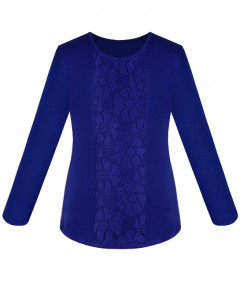 Синий школьный джемпер (блузка)для девочки 83181-ДНШ21