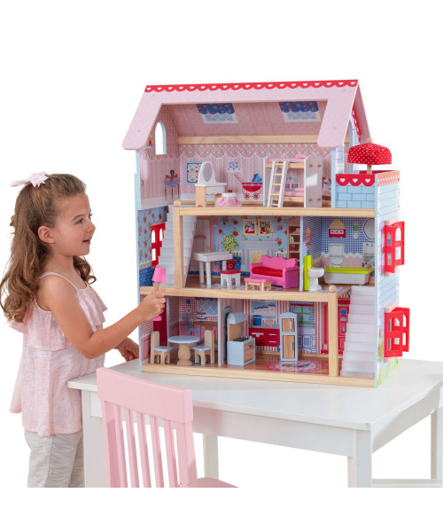Кукольный домик Открытый коттедж (Chelsea), с мебелью 19 элементов