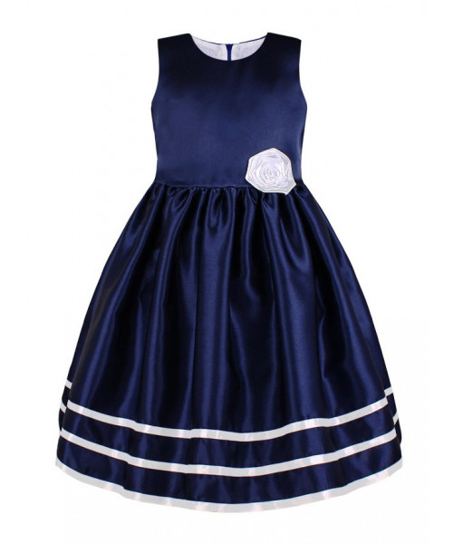 Синее платье с цветком для девочки 84341-ДН22