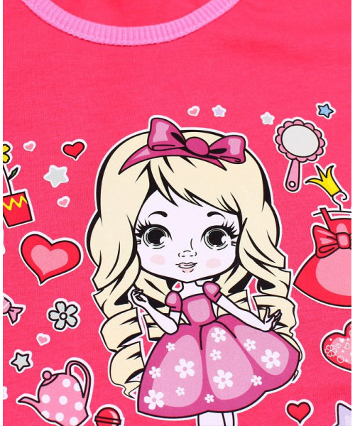 Розовая футболка для девочки 83412-ДЛС18