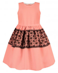 Нарядное персиковое платье для девочки 82563-ДН19