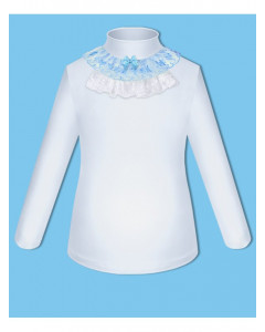 Белая школьная водолазка (блузка) для девочки 82812-ДШ18