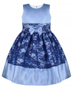 Нарядное платье для девочки с гипюром 84271-ДН19