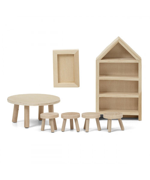 Набор деревянной мебели для домика «Сделай сам» Столовая