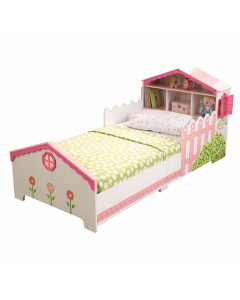 Детская кровать "Кукольный домик" с полочками