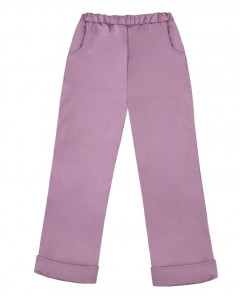 Теплые сиреневые брюки для девочки 75762-ДО16