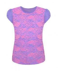 Розовая футболка (блузка) для девочки 84722-ДНШ20