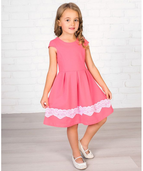 Розовое платье для девочки 81068-ДО18
