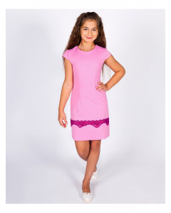 Розовое нарядное платье для девочки 78222-ДН17