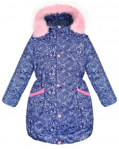 Тёплая синяя куртка для девочки 84073-ДЗ19