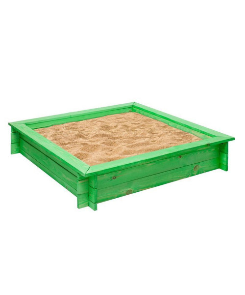 Деревянная песочница Клио (4 лавки, пропитка, подложка), цв. Зеленый