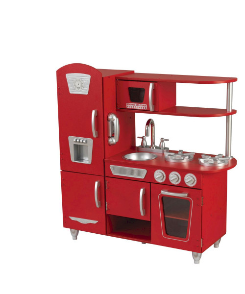 Игрушка кухня из дерева Винтаж, цвет Красный (Red Vintage Kitchen)