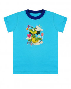 Бирюзовая футболка для мальчика 80713-МЛС19