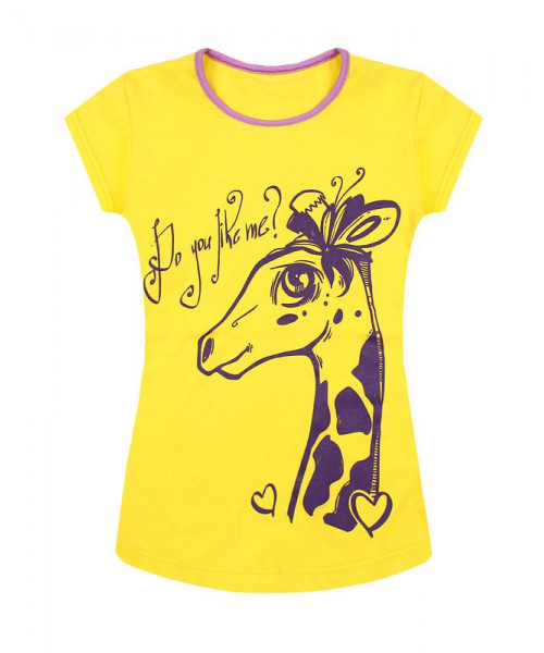 Жёлтая футболка для девочки 83431-ДЛС19