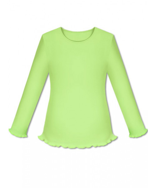 Салатовый  школьный джемпер (блузка) для девочки 77827-ДШ18