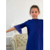 Синее платье для девочки с воланами из гипюра 83532-ДШ22
