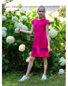 Малиновое нарядное платье для девочки 78221-ДН17