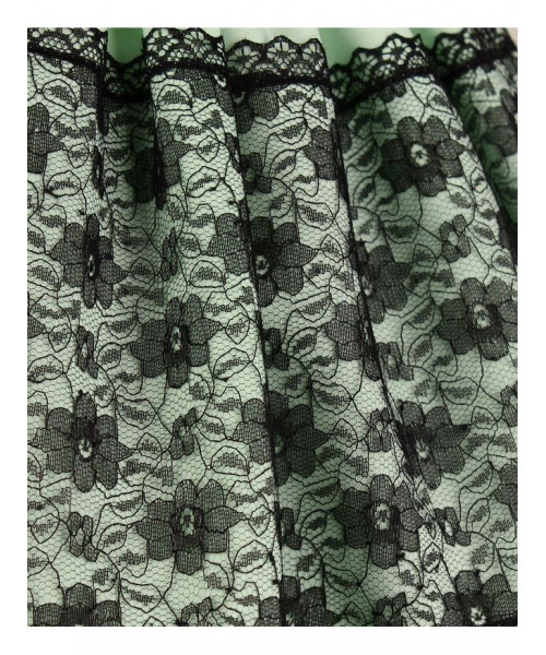 Ментоловое нарядное платье для девочки с гипюром 82562-ДН19
