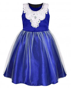 Нарядное синее платье для девочки 84035-ДН19